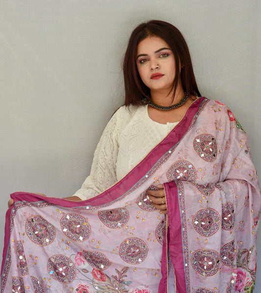 Gajeri Colored Pakistani Dupatta - Vaaniari